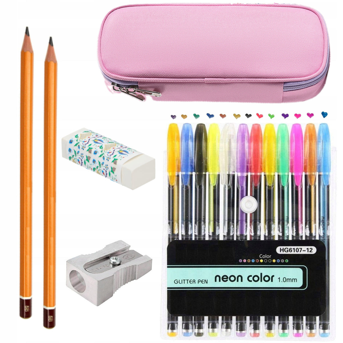SCHOOL BACKPACK SATCHEL FOR GIRLS MULTI-CHAMBER PINK + PENCIL CASE Manufacturer code DUŻY PLECAK PINK DLA KLAS 1-3 DLA DZIEWCZYNY