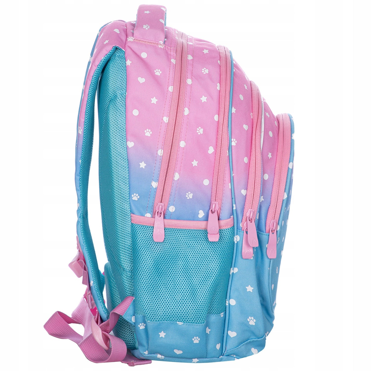 SCHOOL BACKPACK SATCHEL FOR GIRLS OMBRE blue, pink 20 l Brand Head