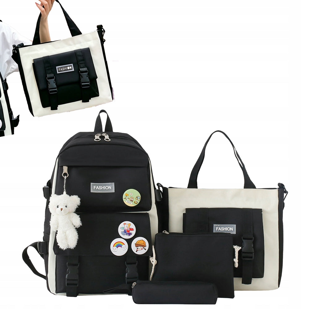 SCHOOL BACKPACK SATCHEL FOR GIRLS TEENAGERS+ PENCIL CASE+ BAG 4in1