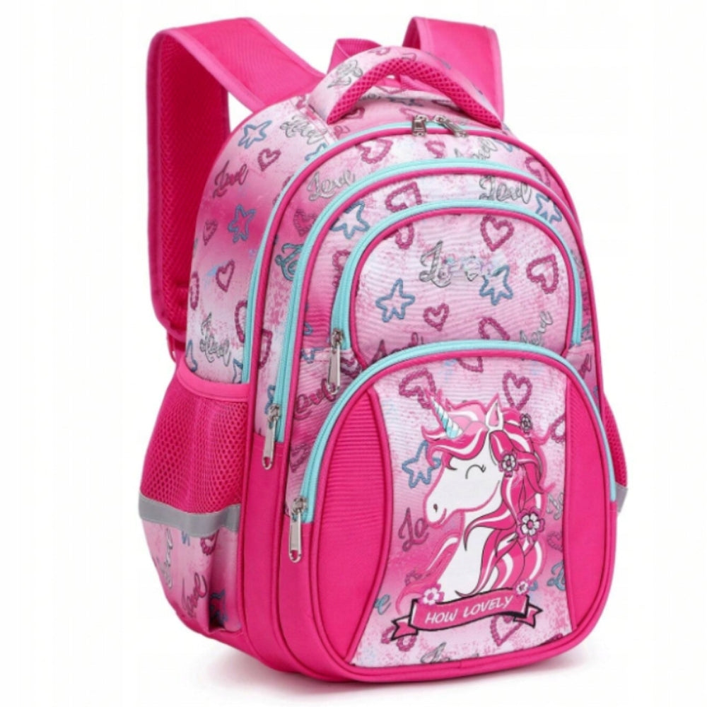 SCHOOL BACKPACK SATCHEL FOR GIRLS UNICORN A4 LIGHT TO CLASS 1-3 Brand Imiti