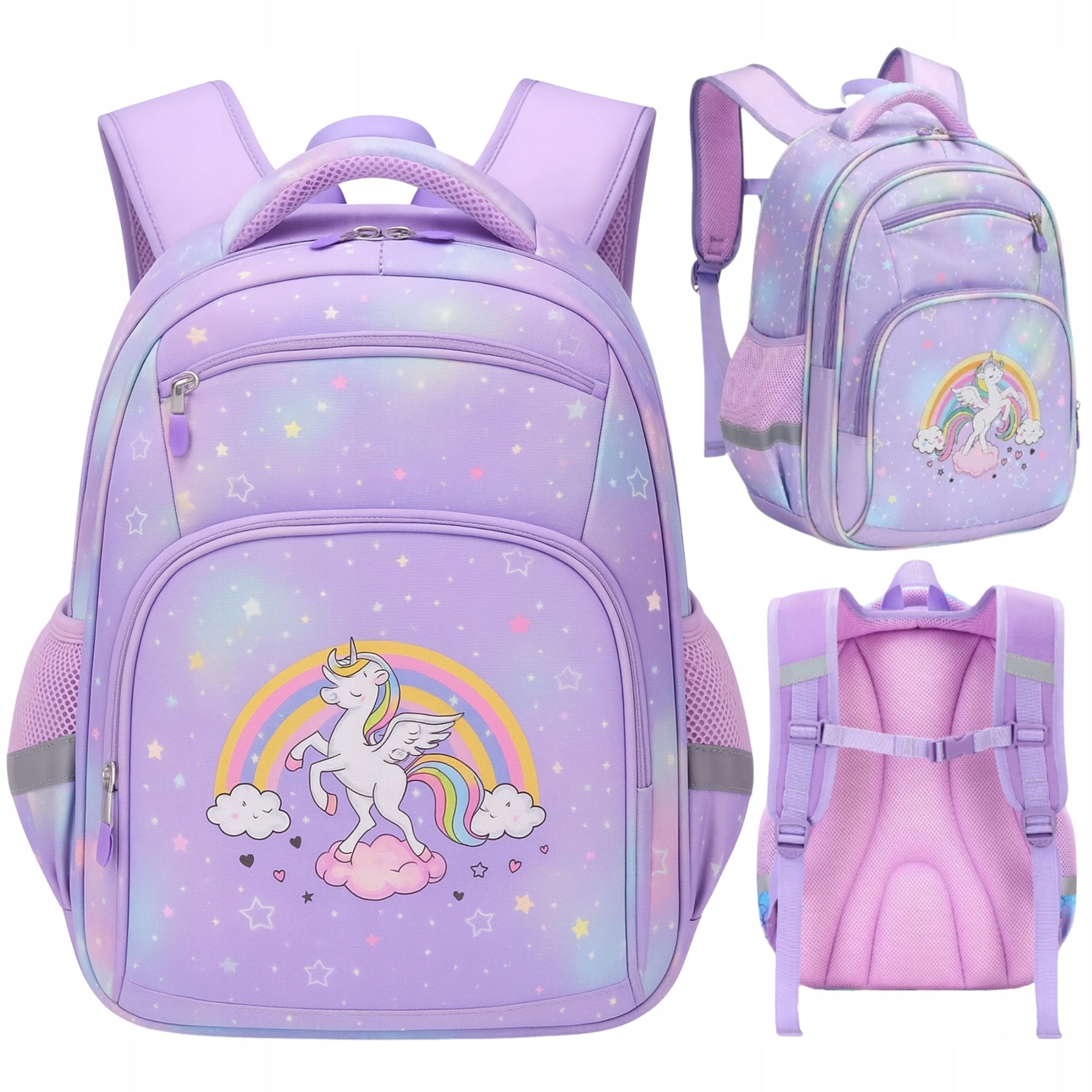 SCHOOL BACKPACK SATCHEL FOR GIRLS UNICORN A4 LIGHT TO CLASS 1-3