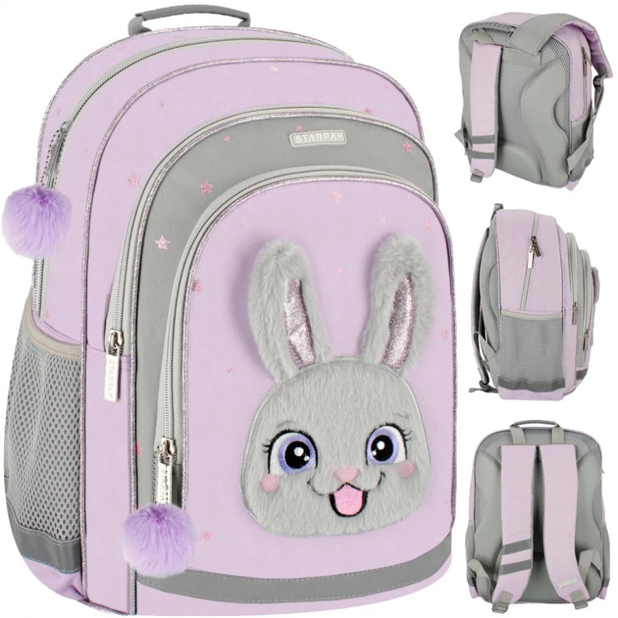 SCHOOL BACKPACK SATCHEL FOR GRADES 1-3 FOR GIRLS RABBIT
