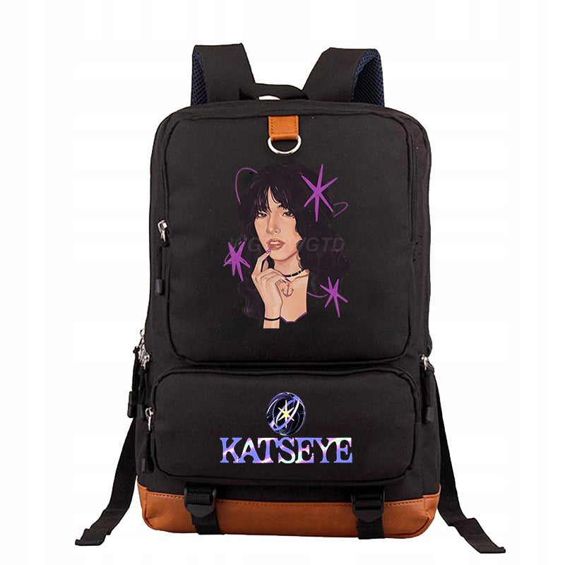 SCHOOL BACKPACK SATCHEL Katseye PATTERNS A4 LARGE COLORS PATTERNS STYLE Brand no brand