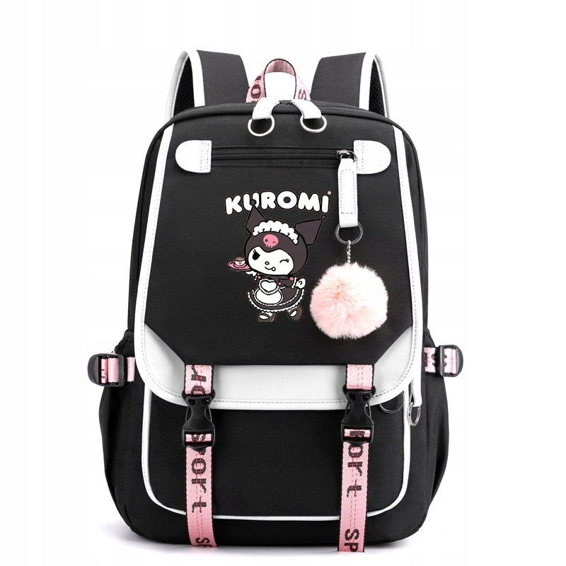 SCHOOL BACKPACK SATCHEL Kuromi USB PATTERNS A4 LARGE high quality Manufacturer code dfryh65udfhrt