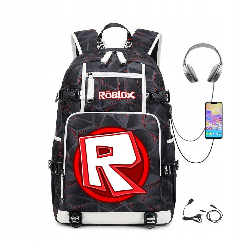 SCHOOL BACKPACK SATCHEL MINECRAFT ROBLOX USB PATTERNS LARGE COLORS PATTERNS STYLE Manufacturer code drey6tryhdfrg