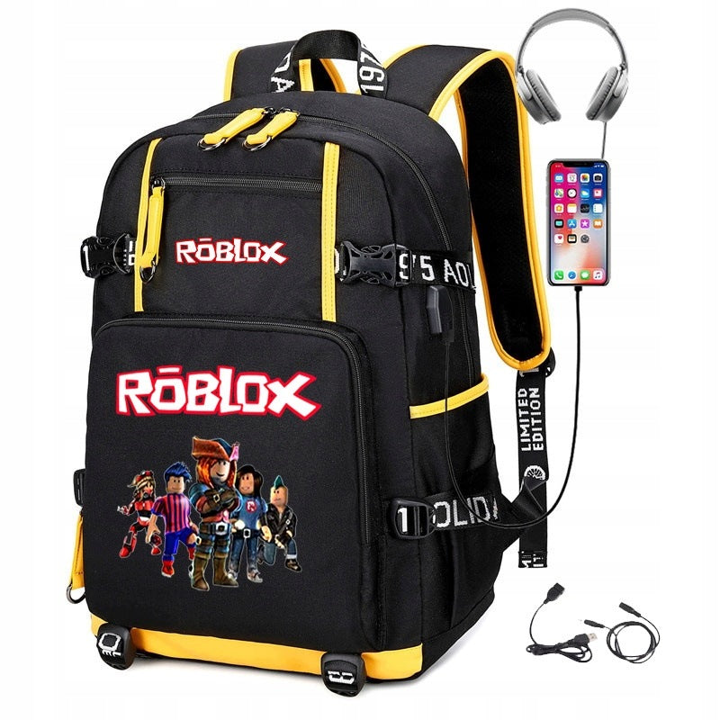 SCHOOL BACKPACK SATCHEL MINECRAFT ROBLOX USB PATTERNS LARGE COLORS PATTERNS STYLE