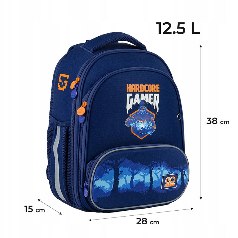 SCHOOL BACKPACK SATCHEL MULTI-CHAMBER FOR BOYS BLUE GoPack Brand GoPack