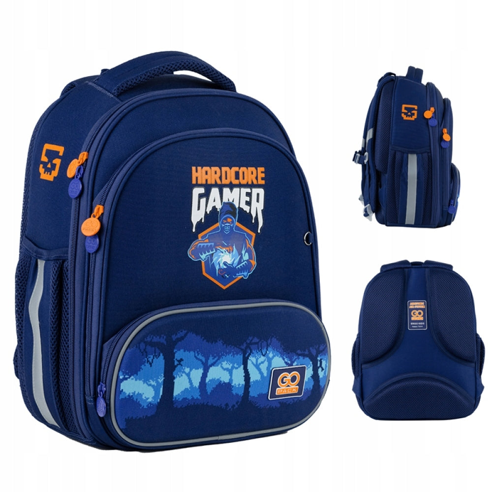 SCHOOL BACKPACK SATCHEL MULTI-CHAMBER FOR BOYS BLUE GoPack
