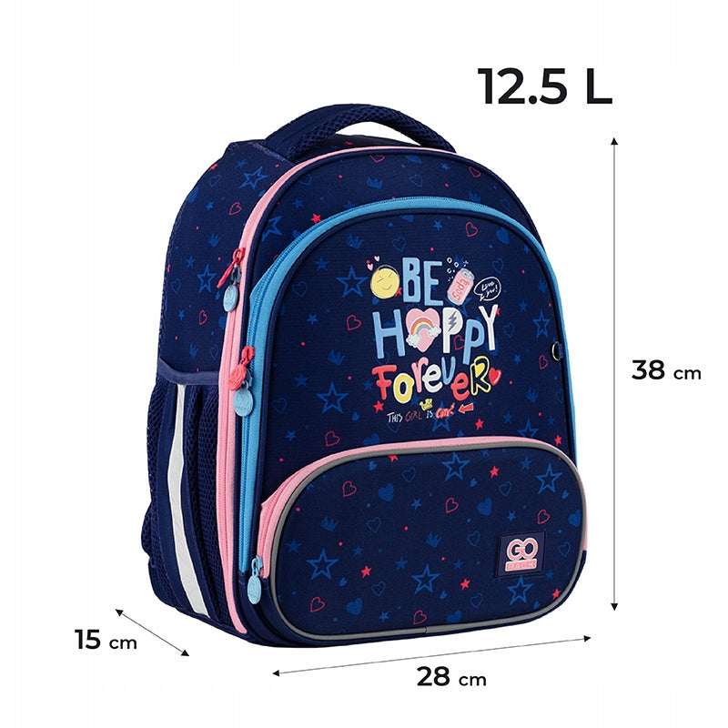 SCHOOL BACKPACK SATCHEL MULTI-CHAMBER FOR GIRLS BLUE GoPack Brand GoPack