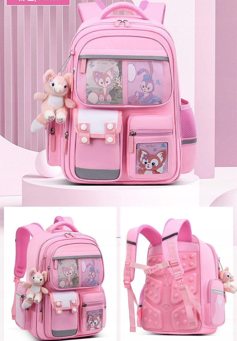 SCHOOL BACKPACK SATCHEL + PENCIL CASE RABBIT HARE glare MULTI-CHAMBER 3D Brand Bergens