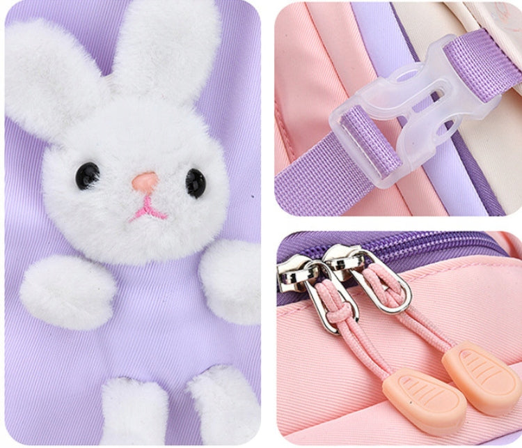 SCHOOL BACKPACK SATCHEL RABBIT WITH RABBIT PINK FOR GIRL SWEET Dimensions large (A4 size)