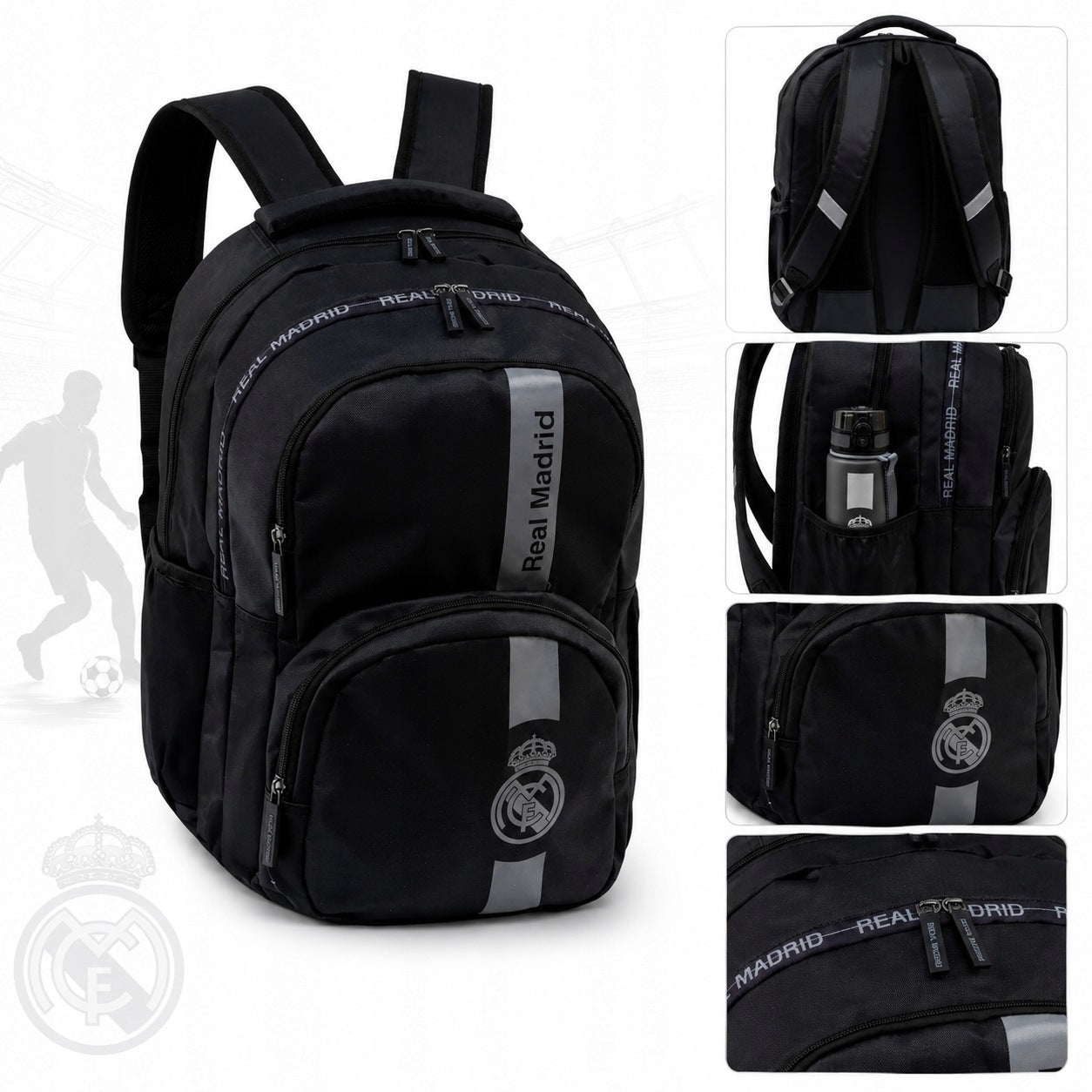 SCHOOL BACKPACK SATCHEL REAL MADRID FOOTBALL FOR BOY 1-3 SCHOOL