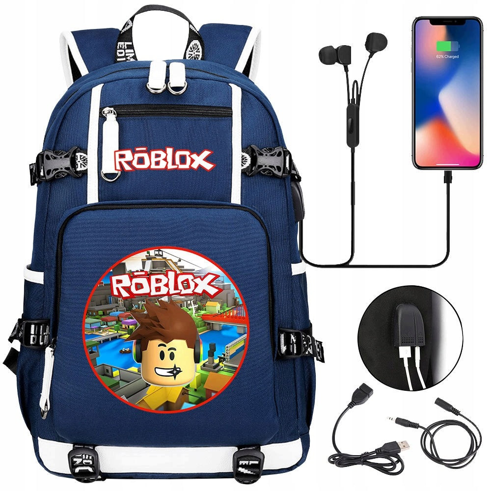 SCHOOL BACKPACK SATCHEL Roblox USB A4 LARGE COLORS MULTIPLE DESIGNS STYLE NEW Packaging status original