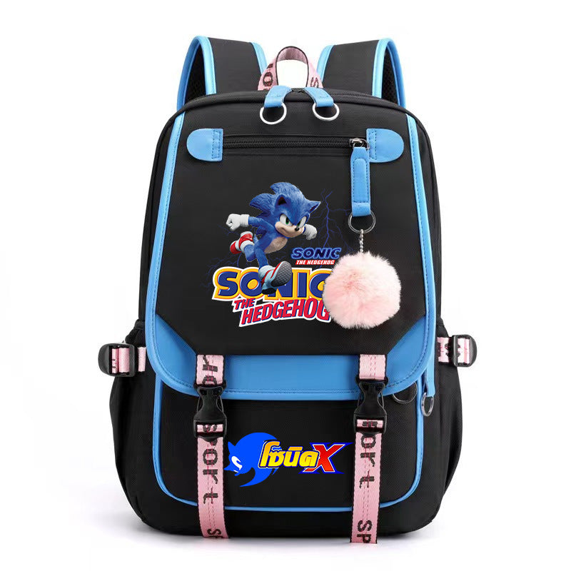 SCHOOL BACKPACK SATCHEL Sonic USB PATTERNS A4 large high quality Manufacturer code fdtgu6tjdfhrth