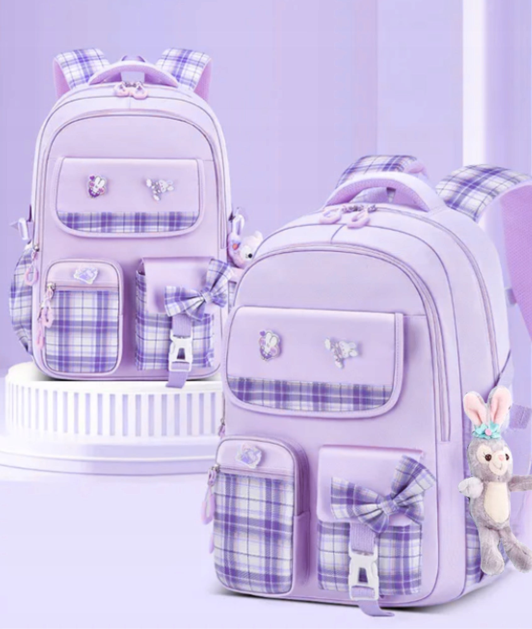 SCHOOL BACKPACK SATCHEL YOUTH PLAID ROOMY FOR GIRLS CLASS. Manufacturer code DG-PL-FIO-30