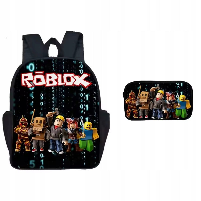 SCHOOL BACKPACK SET OF 2 PARTS POUCH PENCIL CASE FOR CHILDREN ROBLOX