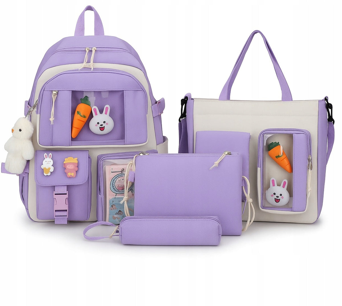 SCHOOL BACKPACK SET PENCIL CASE BAG 4in1 (D053)