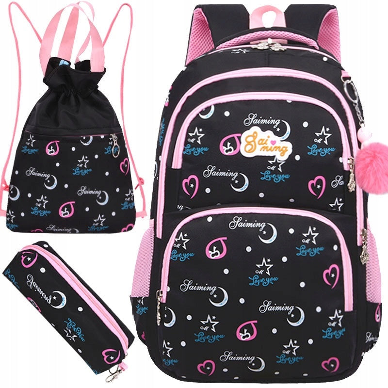 SCHOOL BACKPACK SET PENCIL CASE BAG 4in1 (D056)