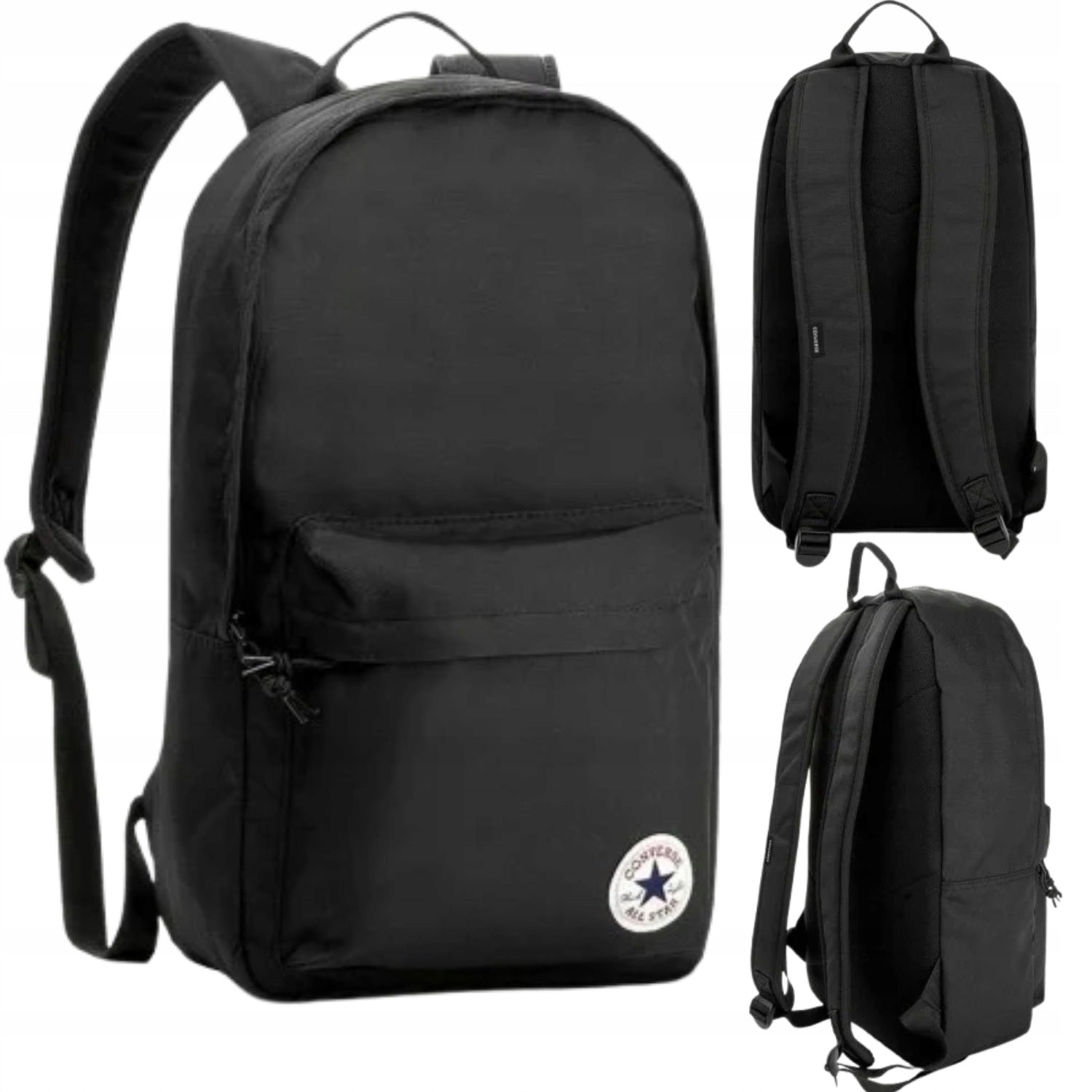 SCHOOL BACKPACK SPORTS TOURIST CONVERSE BLACK SINGLE COMPARTMENT 21 L