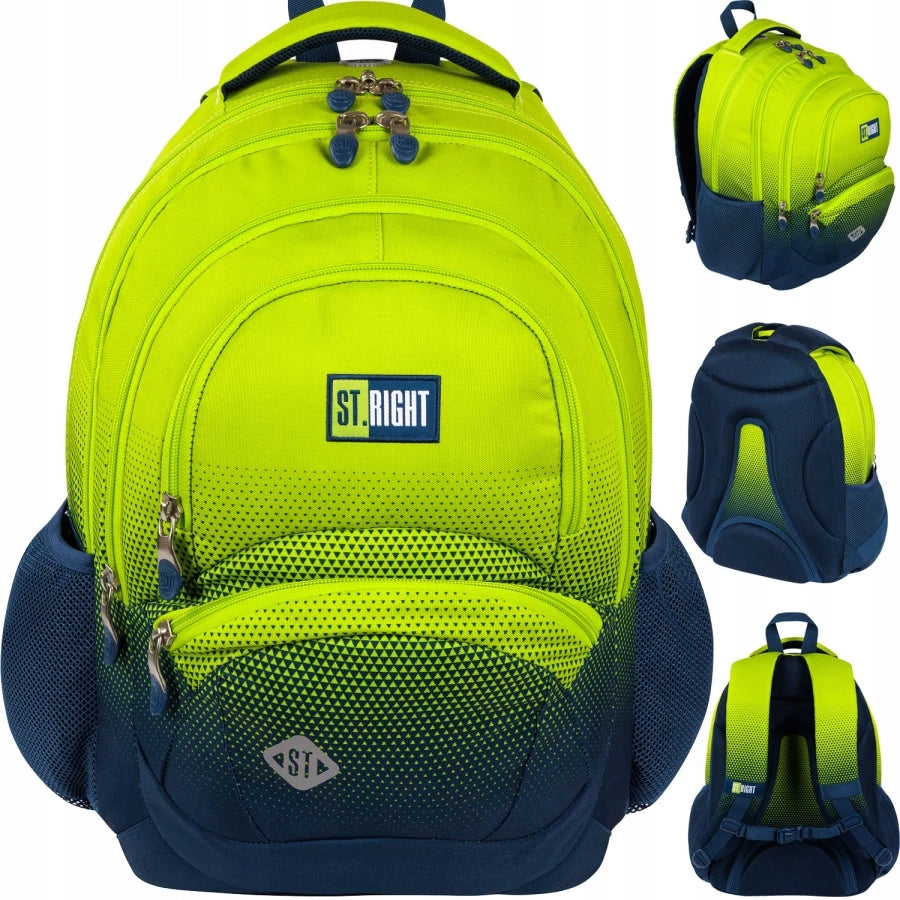 SCHOOL BACKPACK ST.RIGHT 4-CHAMBER BP05 LEMON GRADIENT 26L 830G