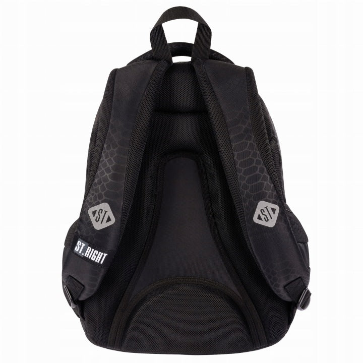 SCHOOL BACKPACK ST.RIGHT PINK K-POP 23L 4-CHAMBER BLACK WITH CHAIN Brand St.Right