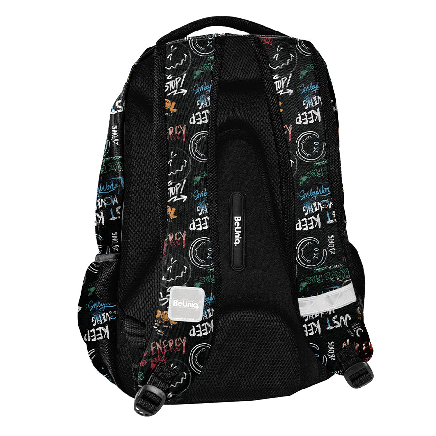 SCHOOL BACKPACK Smiley BLACK BeUniq Manufacturer code SM26LA-2708