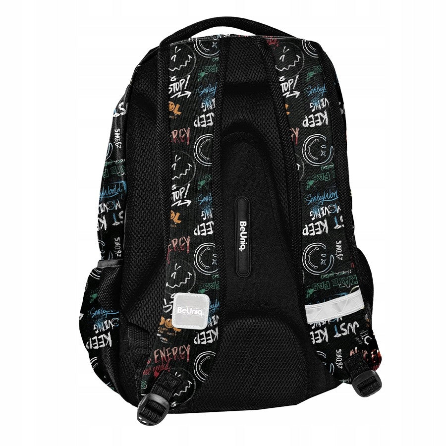 SCHOOL BACKPACK Smiley BLACK BeUniq Manufacturer code SM26LA-2708