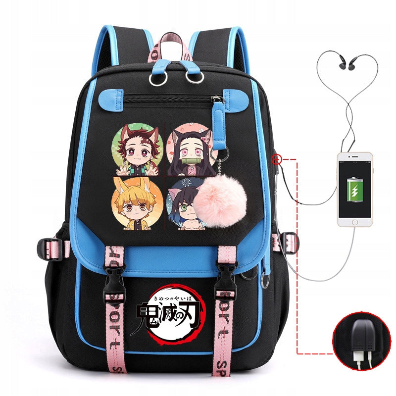 SCHOOL BACKPACK TORNISTER Demon Slayer USB PATTERNS A4 LARGE high quality Manufacturer code dfhtyhsrgtyrt5gh