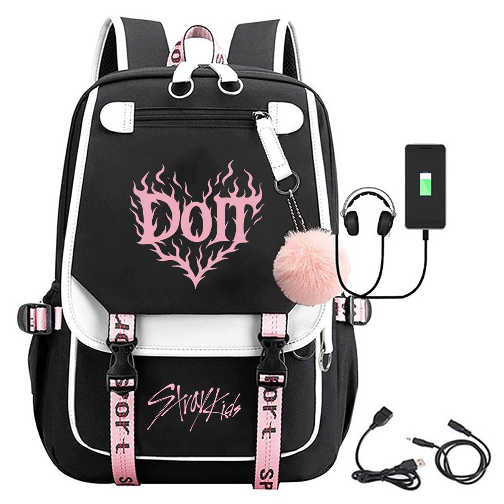 SCHOOL BACKPACK TORNISTER stray kids USB PATTERNS A4 LARGE COLORS PATTERNS STYLE Manufacturer code 599922