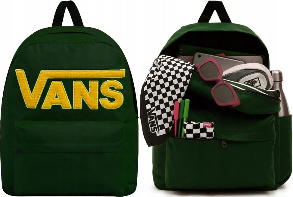 SCHOOL BACKPACK VANS OLD SKOOL LARGE OLD GREEN SCHOOL NEW MODEL ORIGINAL