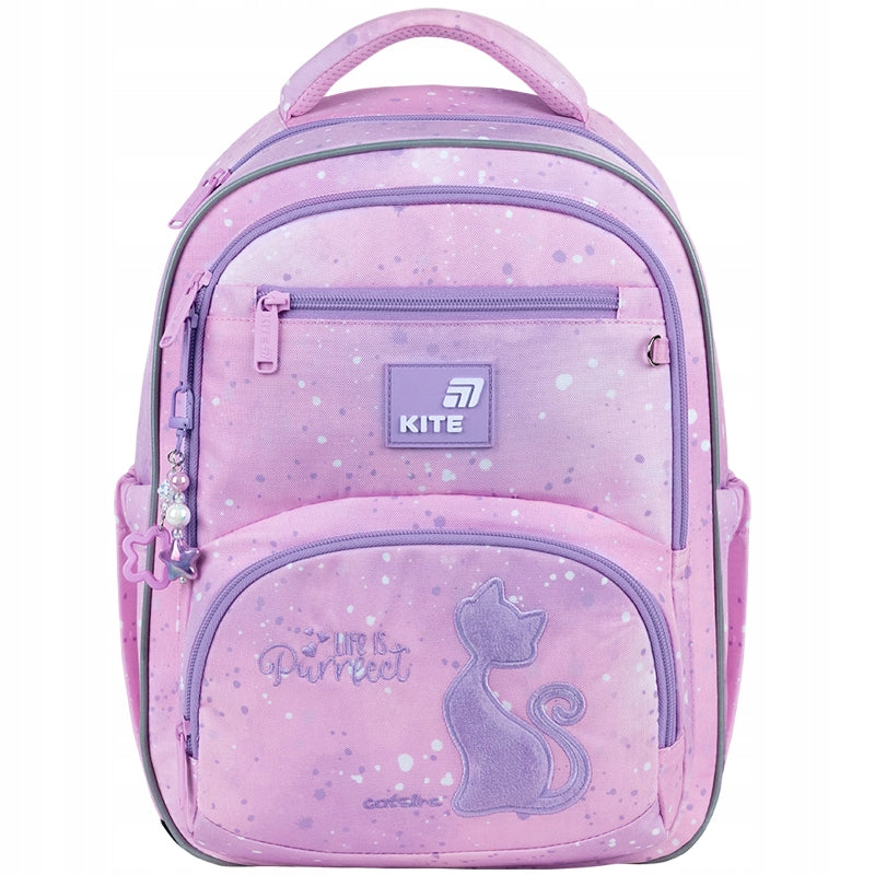 SCHOOL BACKPACK WITH KITTEN SATCHEL FOR GIRLS ORTHOPEDIC STRONG 13L Packaging status original