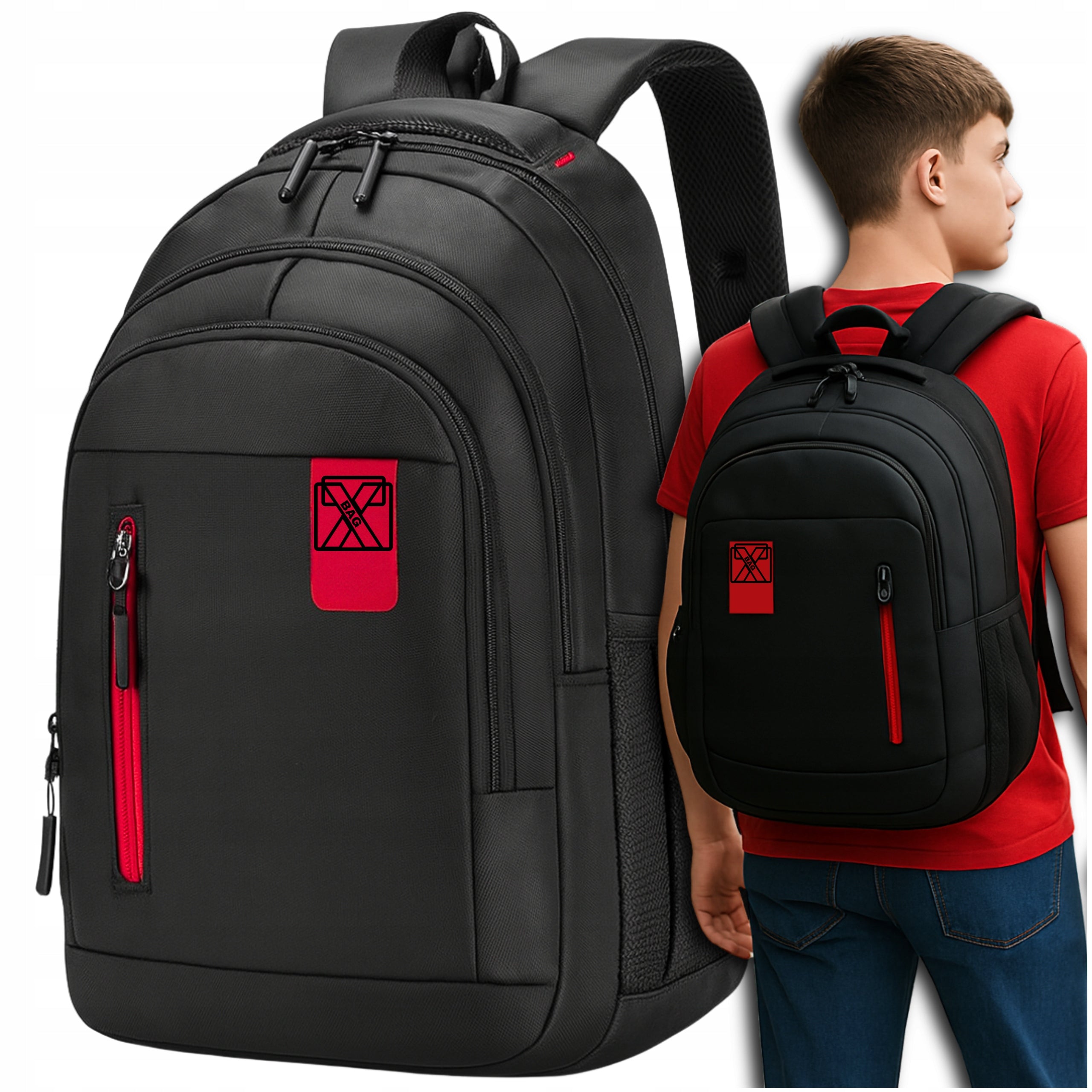 SCHOOL BACKPACK YOUTH 45l 3 COMPARTMENTS FOR WORK CITY WATERPROOF STRONG