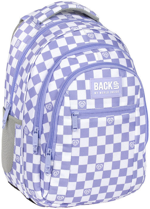 SCHOOL BACKPACK YOUTH BACKUP 26L CHESSBOARD WHITE - PURPLE EAN (GTIN) 5901130093397