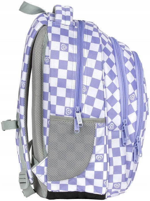 SCHOOL BACKPACK YOUTH BACKUP 26L CHESSBOARD WHITE - PURPLE Manufacturer code PLB6O29