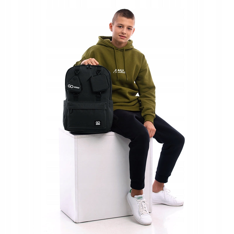 SCHOOL BACKPACK YOUTH BLACK PENDANTS WALLET GoPack Brand GoPack