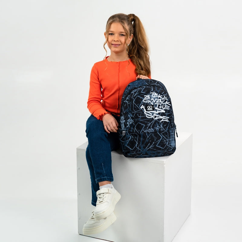 SCHOOL BACKPACK YOUTH BLUE GRAFFITI GoPack Brand GoPack