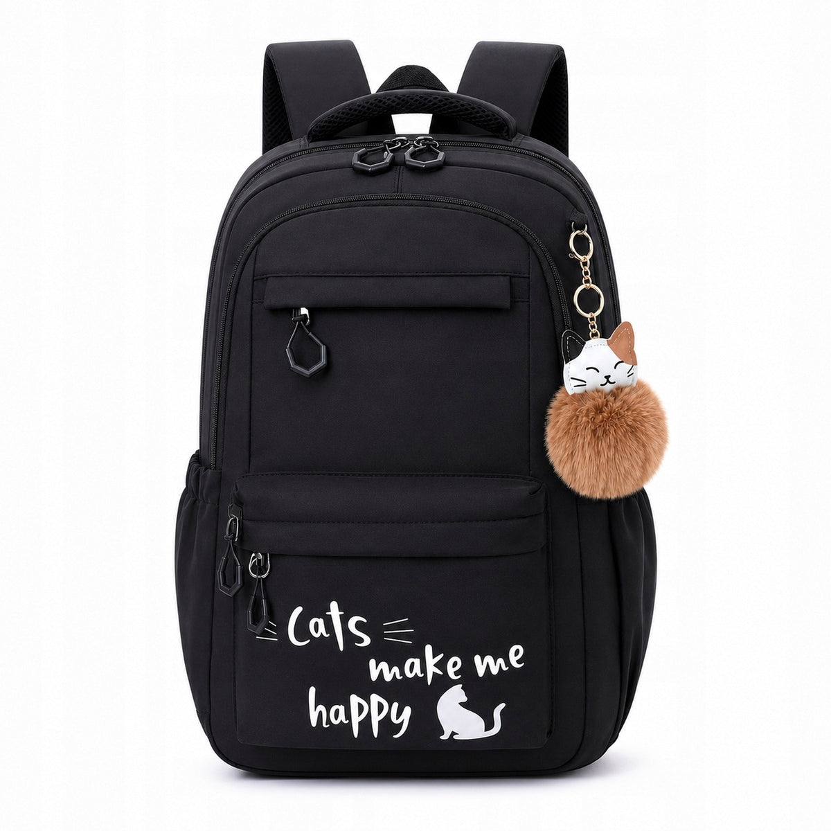 SCHOOL BACKPACK YOUTH CAT WITH CAT MULTI-CHAMBER SATCHEL BLACK