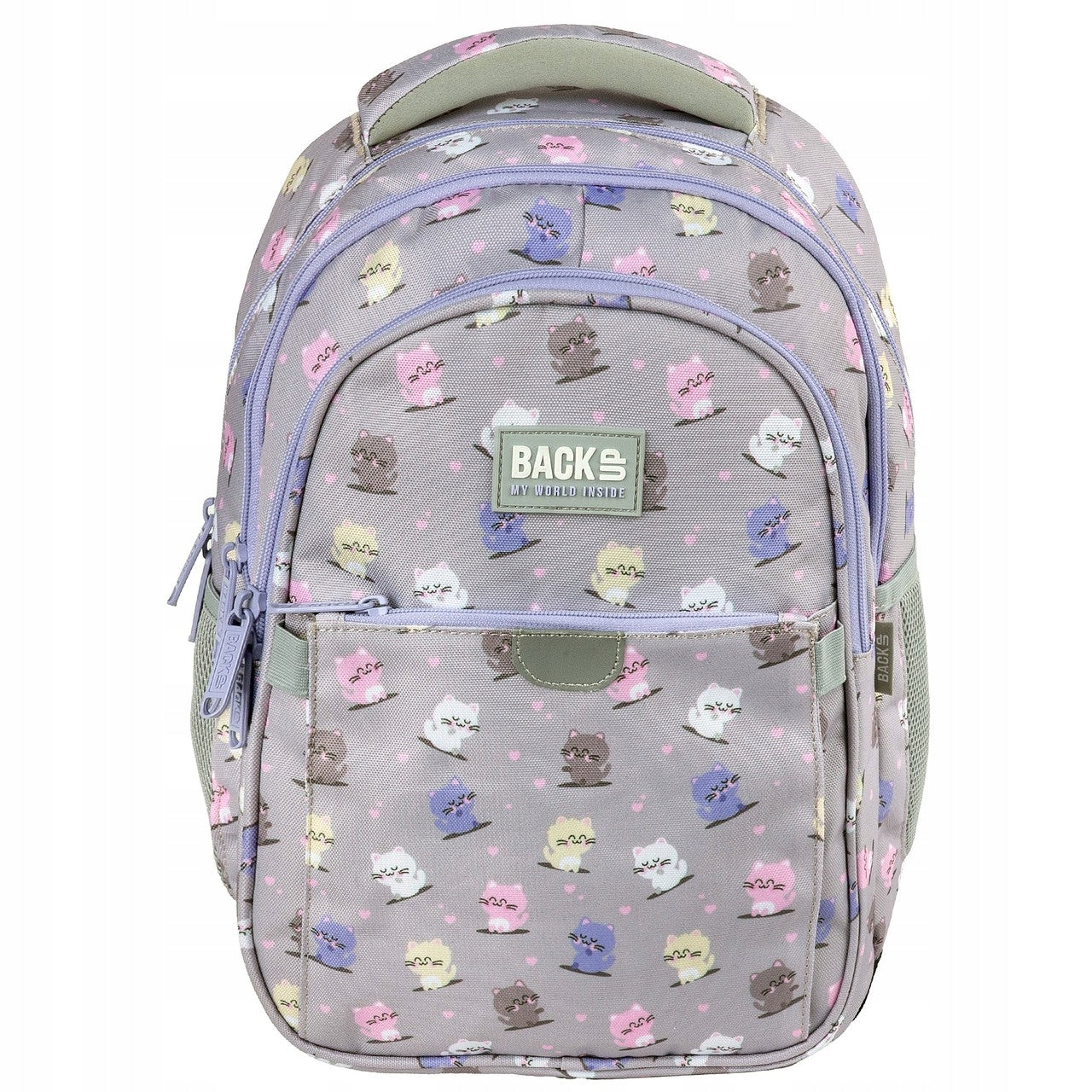 SCHOOL BACKPACK YOUTH CATS KAWAII CLASS 1-3 3 CHAMBERS BACK UP Packaging status original