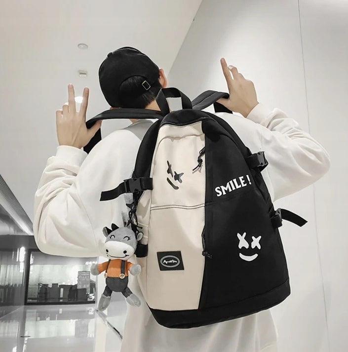 SCHOOL BACKPACK YOUTH CITY BAG + KEYCHAIN (D074) Brand K&M