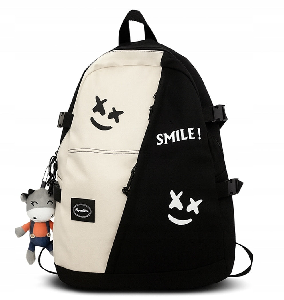 SCHOOL BACKPACK YOUTH CITY BAG + KEYCHAIN (D074)