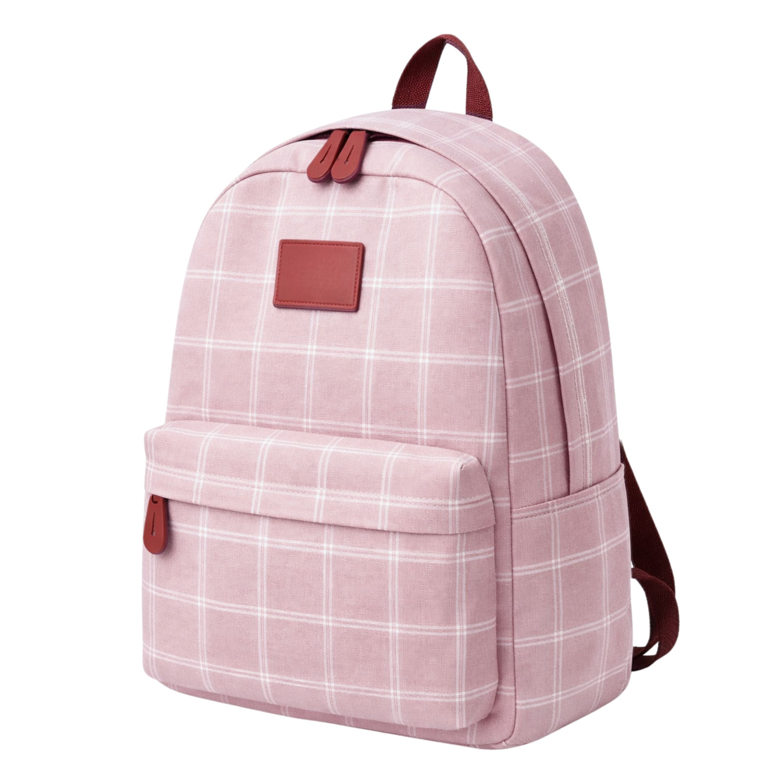 SCHOOL BACKPACK YOUTH CITY TO SCHOOL PINK CHECKERED LIGHT ROOMY Brand Imiti