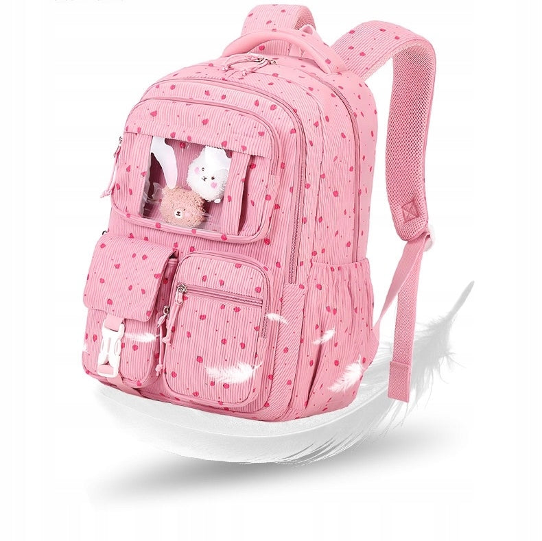 SCHOOL BACKPACK YOUTH PENCIL CASE LUNCHBOX BREAKFAST STRAWBERRY SET Manufacturer code PLECAK PIÓRNIK ŚNIADANIÓWKA ZESTAW