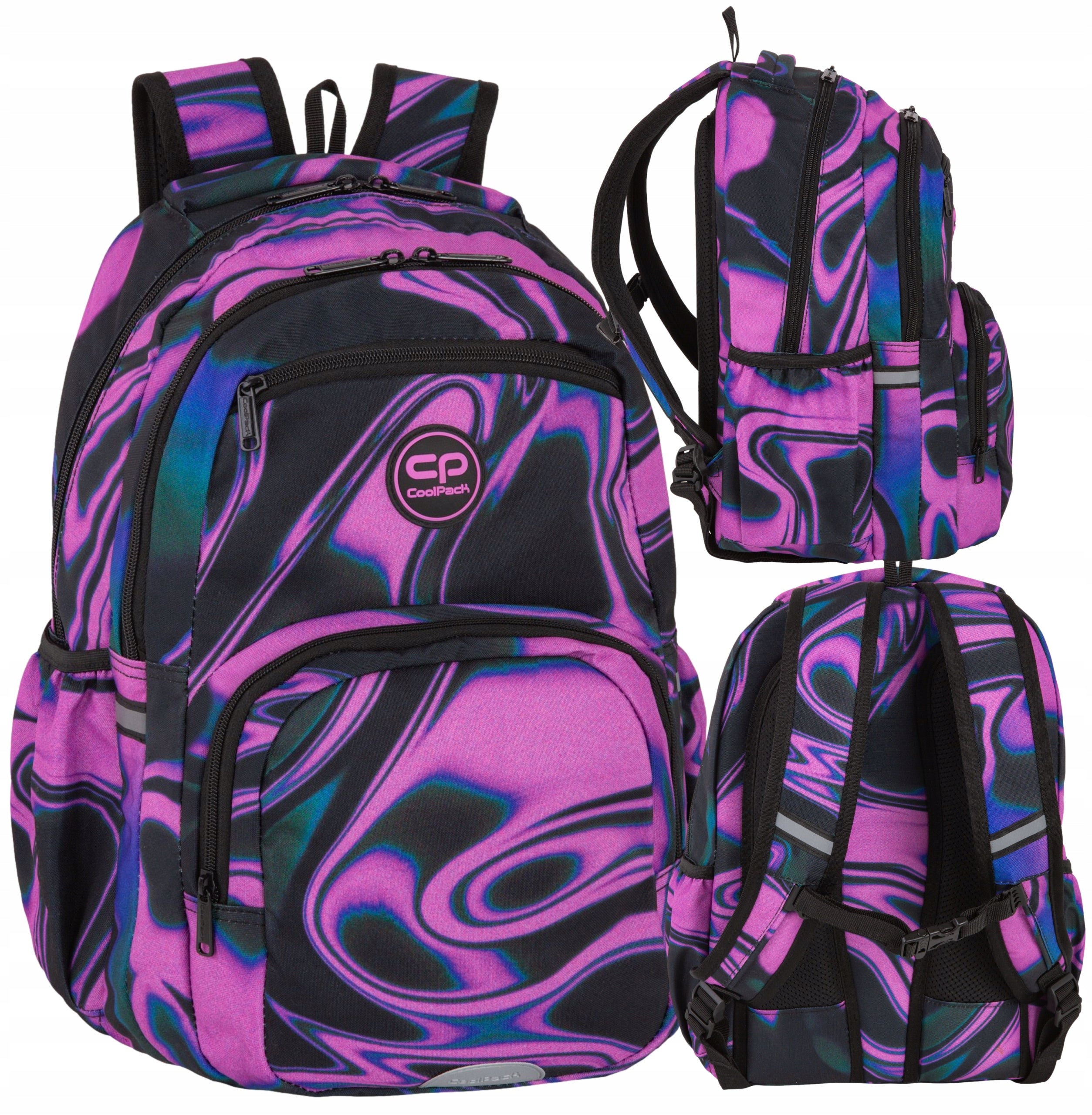 SCHOOL BACKPACK YOUTH PICK AMETHYST F099892 COOLPACK BLACK-PURPLE