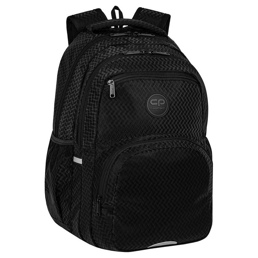 SCHOOL BACKPACK YOUTH PICK TRACE HERRINGBONE COOLPACK 3D THREE-DIMENSIONAL BLACK EAN (GTIN) 5903686372292