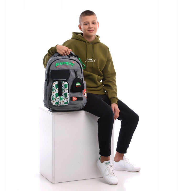 SCHOOL BACKPACK YOUTH RICK AND MORTY GREY KITE Packaging status original