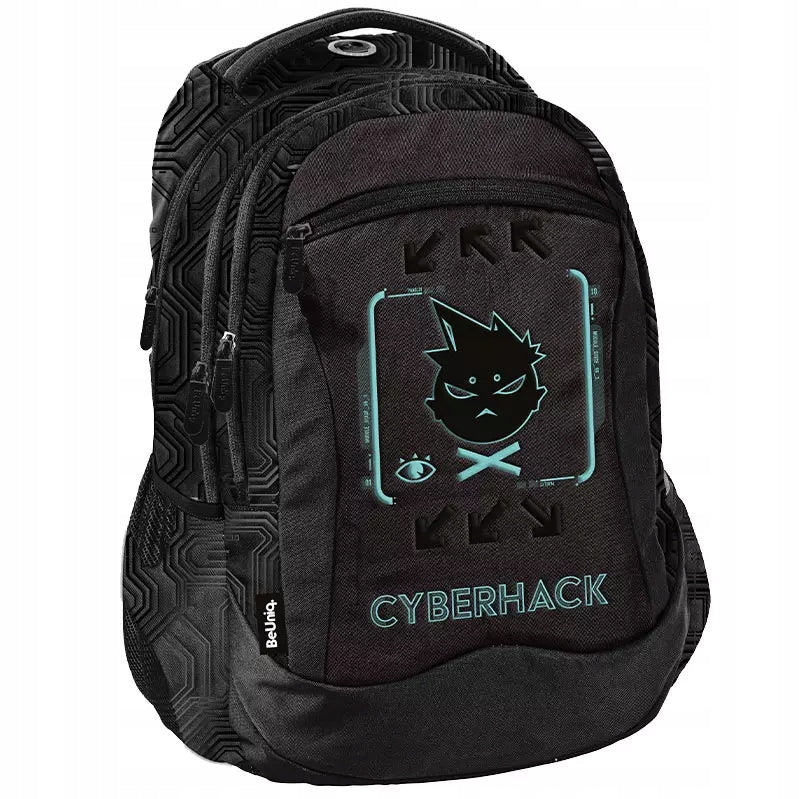 SCHOOL BACKPACK YOUTH SATCHEL BLACK CYBERHACK Manufacturer code BU26CH-2808