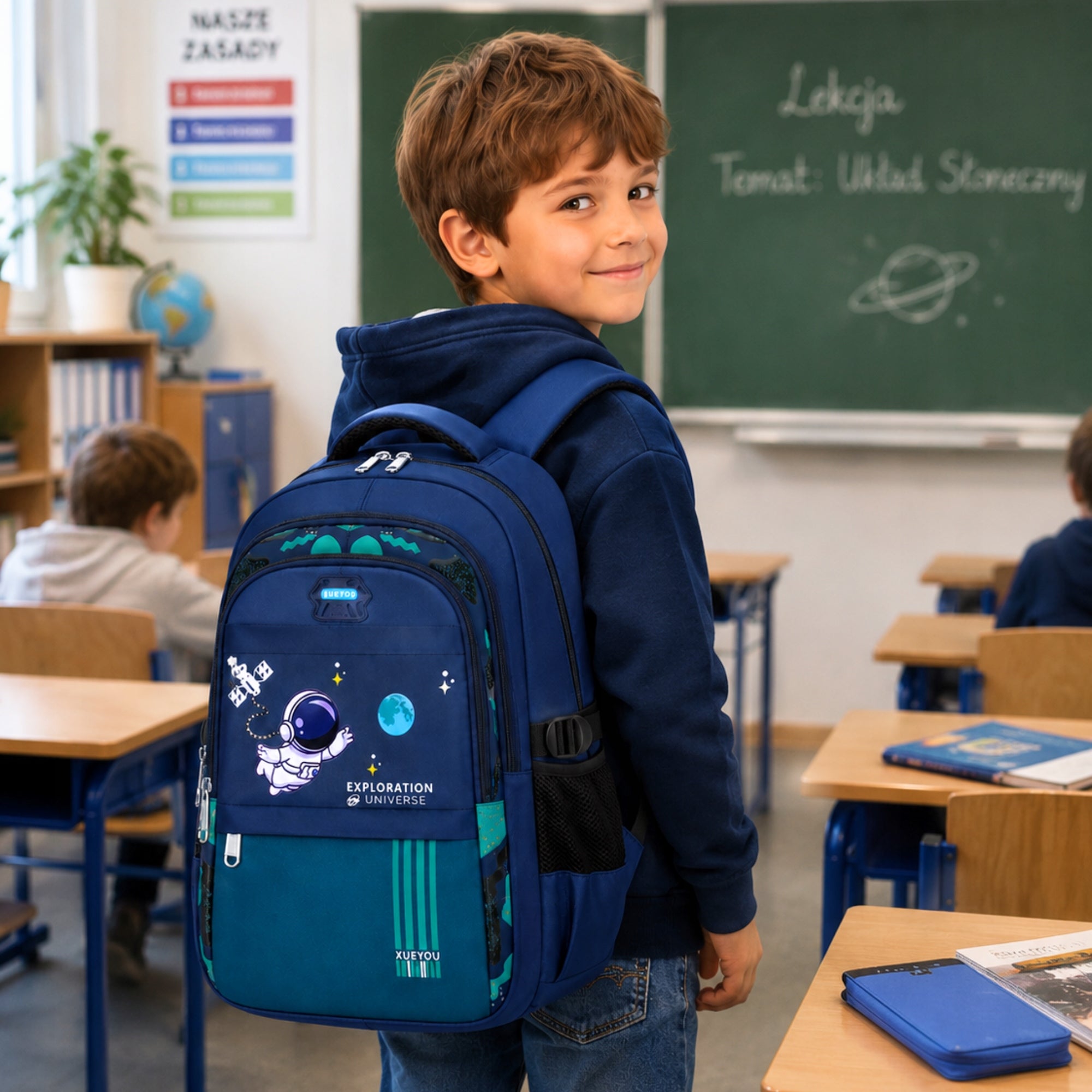 SCHOOL BACKPACK YOUTH SATCHEL CAPACIOUS ASTRONAUT FOR SCHOOL CLASS.1-3 Manufacturer code PLECAK31