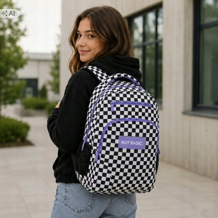 SCHOOL BACKPACK YOUTH SATCHEL CAPACIOUS CHESSBOARD FOR SCHOOL CLASS 4-6 Manufacturer code PLECAK37