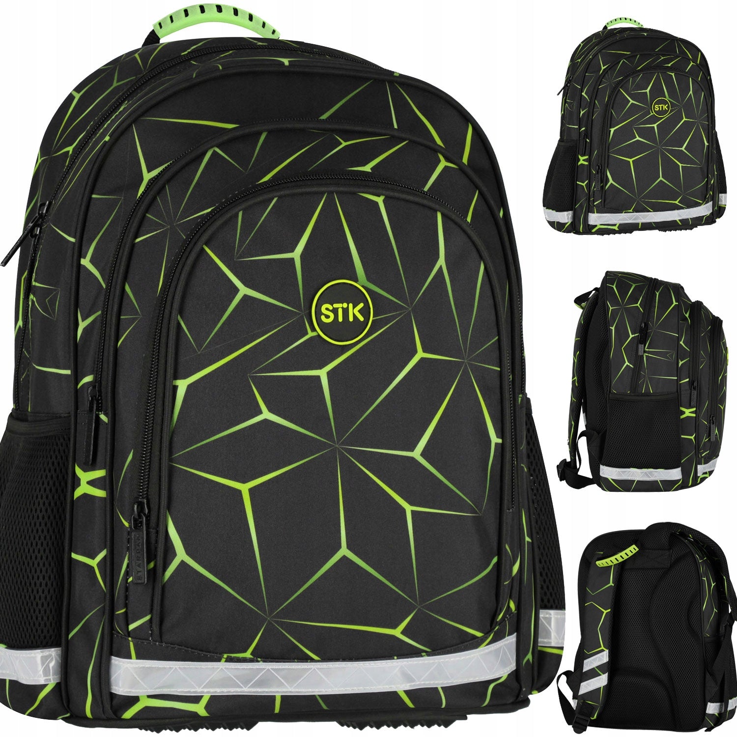 SCHOOL BACKPACK YOUTH SATCHEL FOR BOY BLACK 3D QUAKE
