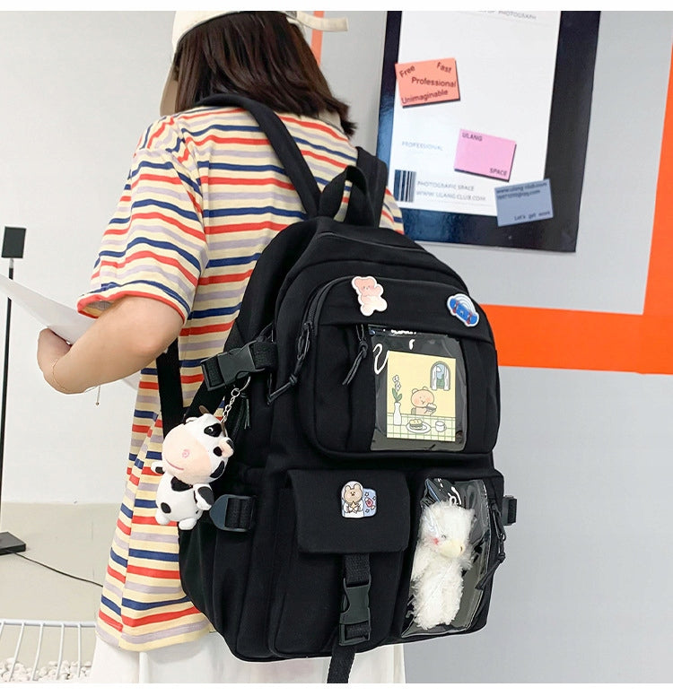 SCHOOL BACKPACK YOUTH SATCHEL FOR SCHOOL PINS PADLOCK BEAR Brand Bergens